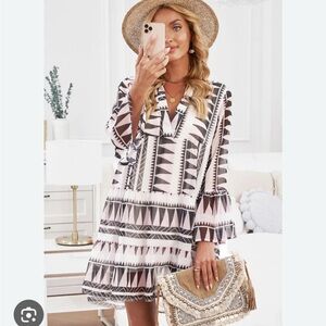 Chic Geometric Pattern Dress